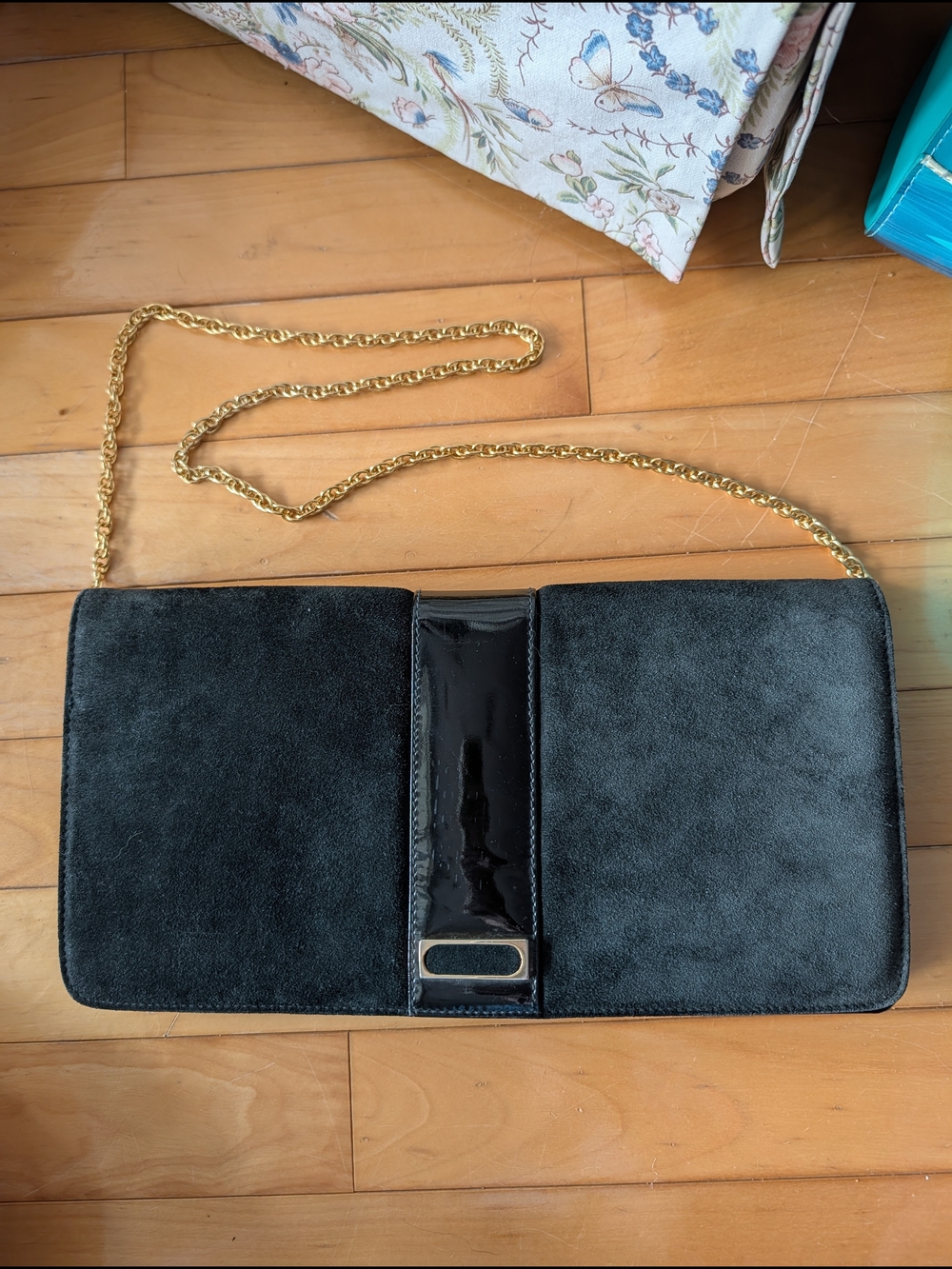 Vtg Ponte Vecchio Suede & Patent Leather Purse